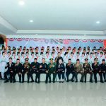Foto bersama Bupati Kabupaten Mura, Hj Ratna Machmud dan Wabup Mura, H Suprayitno serta Forkompinda sekaligus Anggota Paskibraka Mura Tahun 2025 yang telah dikukuhkan, Jumat 15 Agustus 2025.